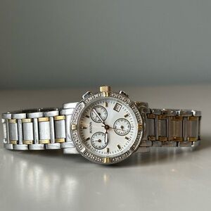 Bulova Two-Tone Silver and Gold Watch